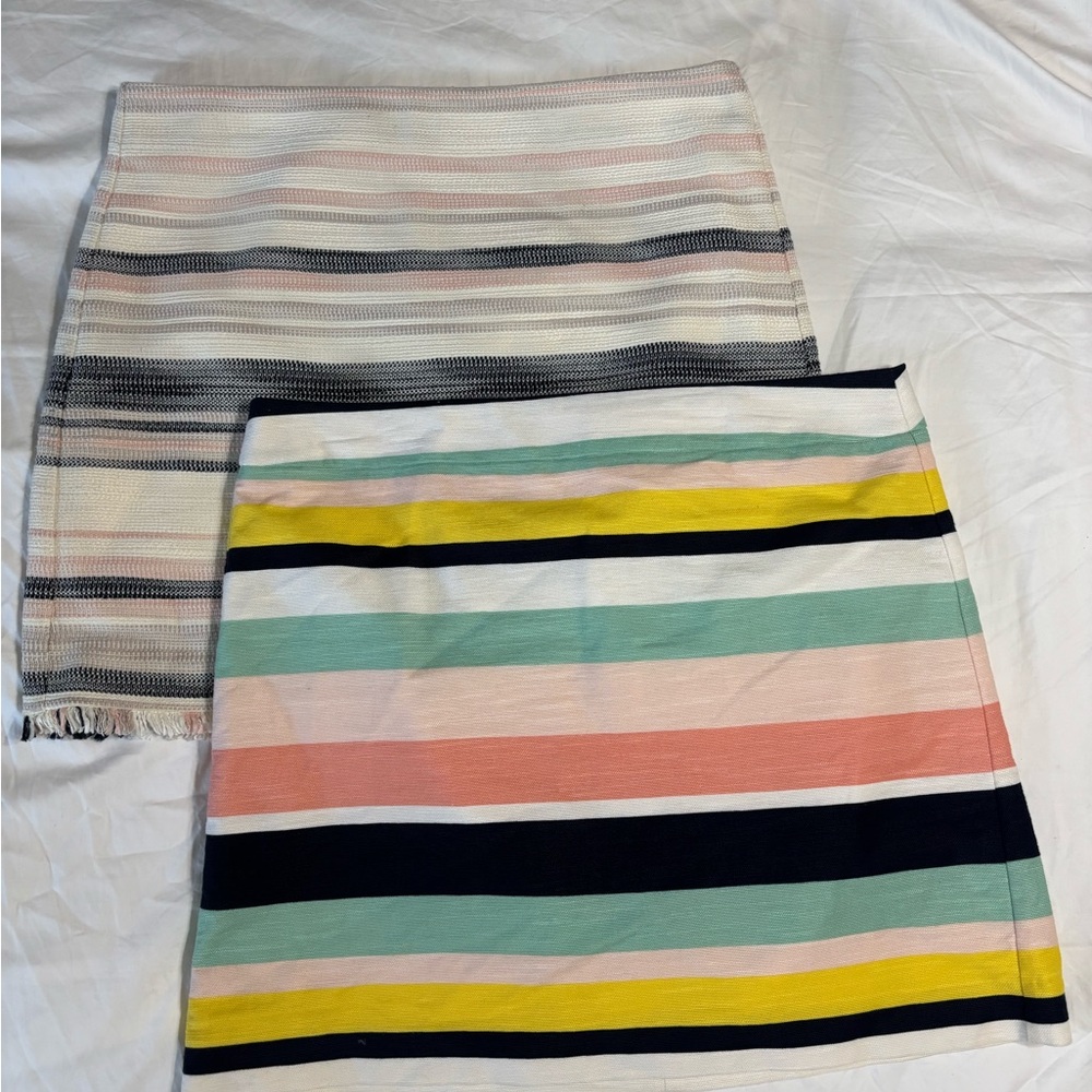 LOFT Multi-Striped Mini Skirts in Pastel & Navy